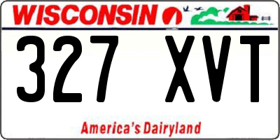 WI license plate 327XVT