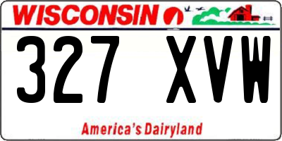 WI license plate 327XVW