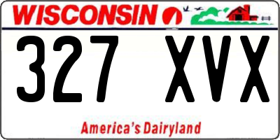 WI license plate 327XVX