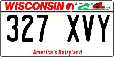 WI license plate 327XVY