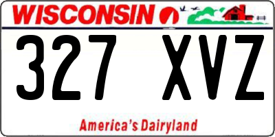 WI license plate 327XVZ
