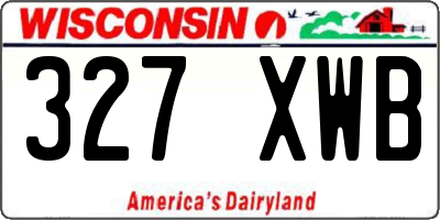 WI license plate 327XWB