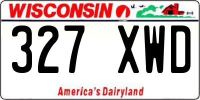 WI license plate 327XWD