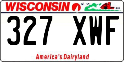 WI license plate 327XWF