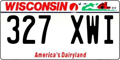 WI license plate 327XWI