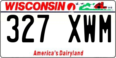 WI license plate 327XWM