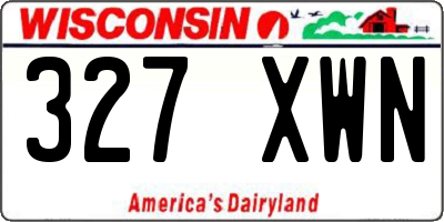 WI license plate 327XWN