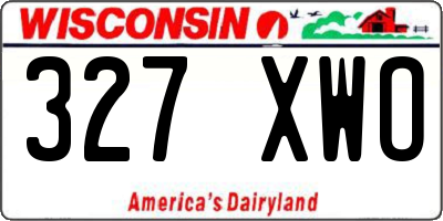 WI license plate 327XWO
