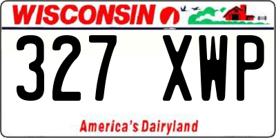 WI license plate 327XWP