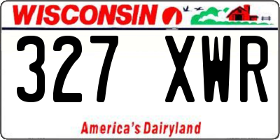 WI license plate 327XWR