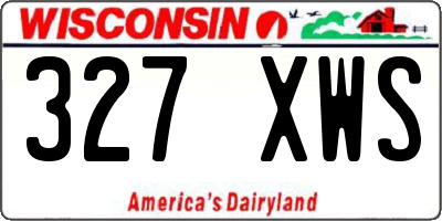 WI license plate 327XWS