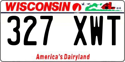 WI license plate 327XWT