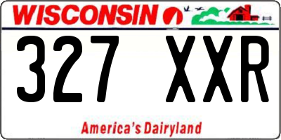 WI license plate 327XXR
