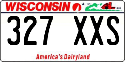 WI license plate 327XXS