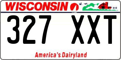 WI license plate 327XXT