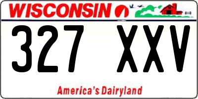 WI license plate 327XXV