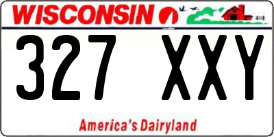 WI license plate 327XXY
