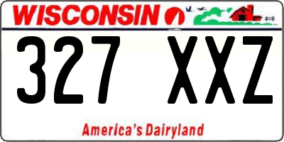 WI license plate 327XXZ
