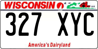 WI license plate 327XYC