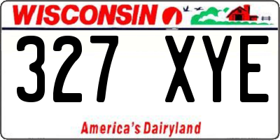 WI license plate 327XYE