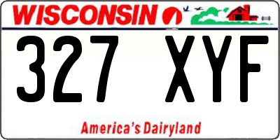 WI license plate 327XYF