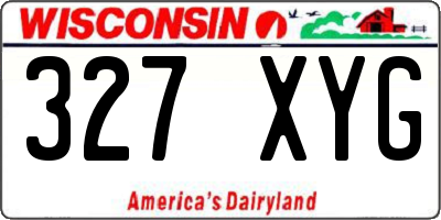 WI license plate 327XYG
