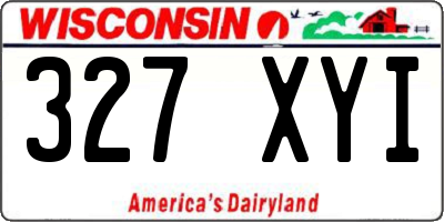 WI license plate 327XYI