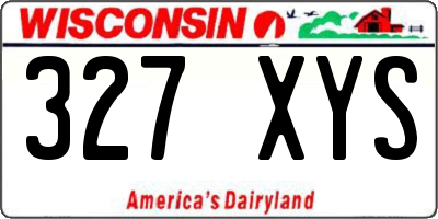 WI license plate 327XYS