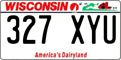 WI license plate 327XYU