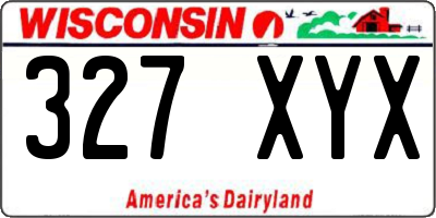 WI license plate 327XYX