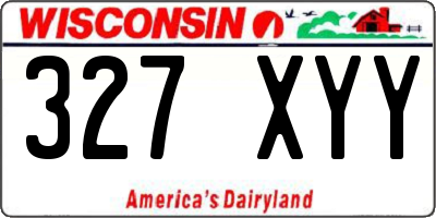 WI license plate 327XYY