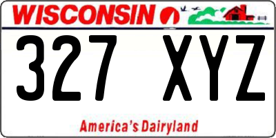 WI license plate 327XYZ