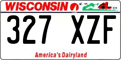 WI license plate 327XZF