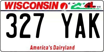 WI license plate 327YAK