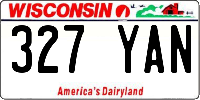 WI license plate 327YAN