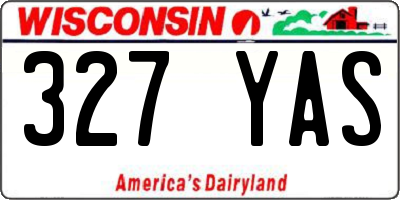 WI license plate 327YAS