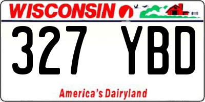 WI license plate 327YBD