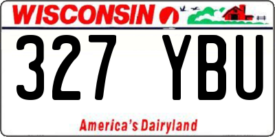 WI license plate 327YBU