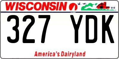 WI license plate 327YDK