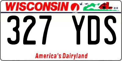 WI license plate 327YDS
