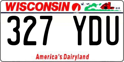 WI license plate 327YDU