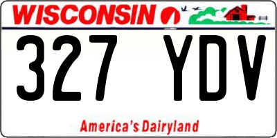 WI license plate 327YDV