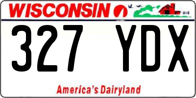 WI license plate 327YDX