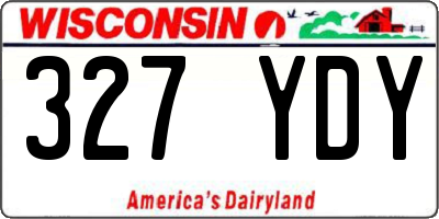 WI license plate 327YDY