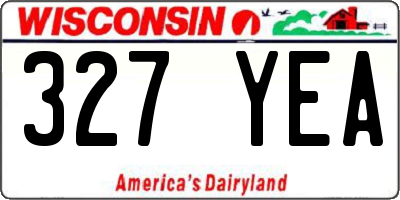 WI license plate 327YEA
