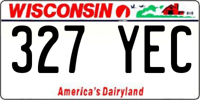 WI license plate 327YEC