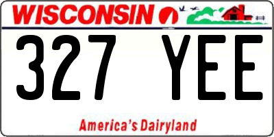 WI license plate 327YEE