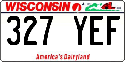 WI license plate 327YEF