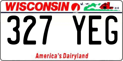 WI license plate 327YEG