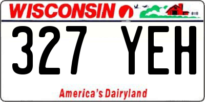 WI license plate 327YEH
